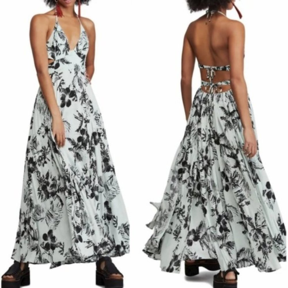 Free People Lille Blue Maxi Dress Small NWT